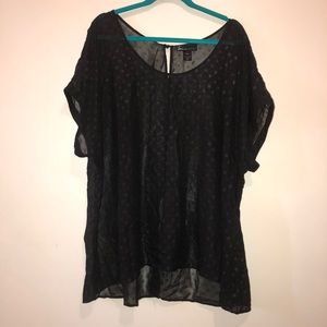 LANE BRYANT SHEER SPLIT BOTTOM BLOUSE